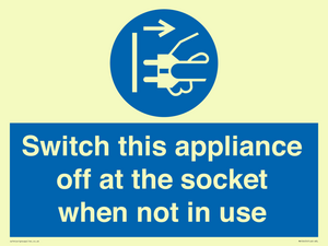 Switch this appliance off at the socket when not in use